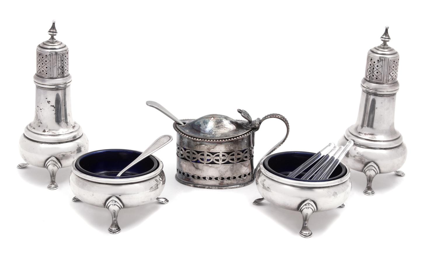 Group of Five Silver Table Articles