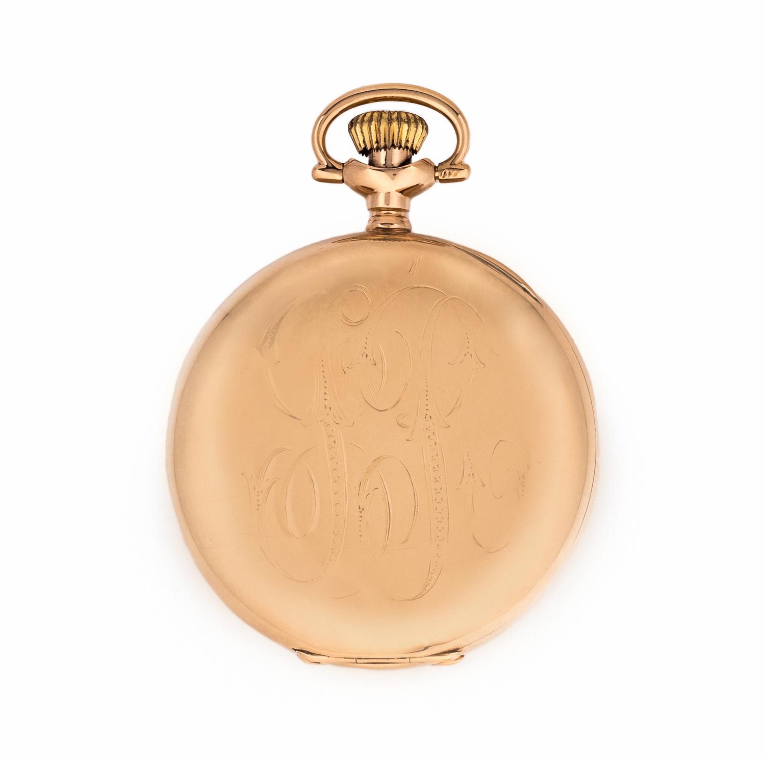 14K YELLOW GOLD OPEN FACE POCKET WATCH
