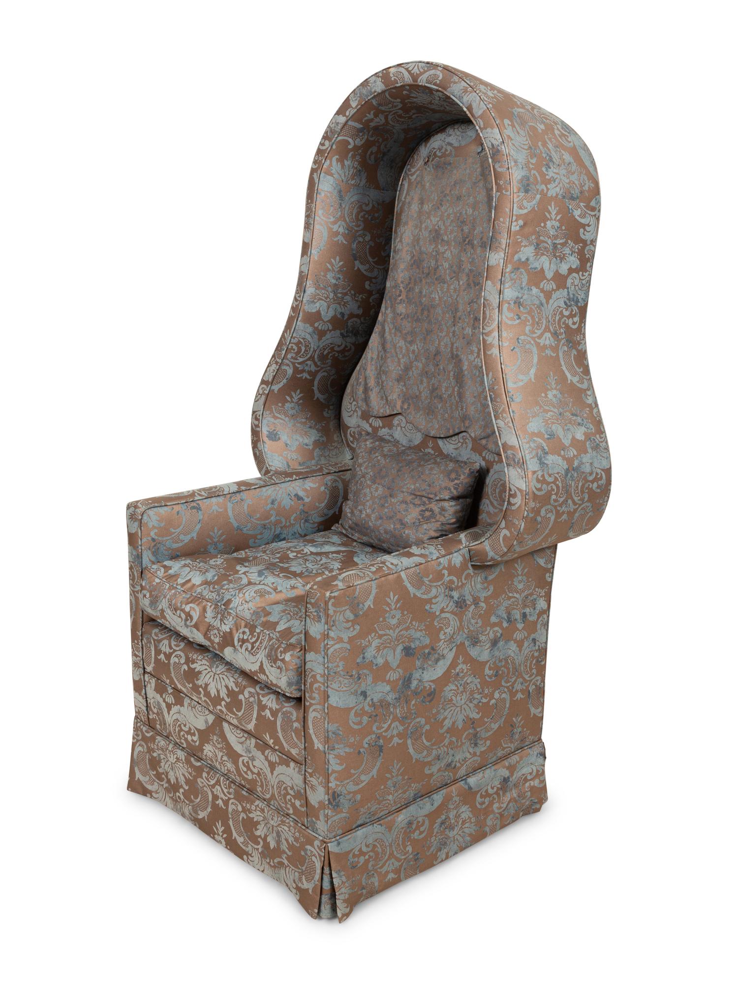 A Contemporary Porter's Chair with Fortuny Cotton Upholstery