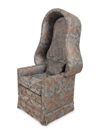 A Contemporary Porter's Chair with Fortuny Cotton Upholstery