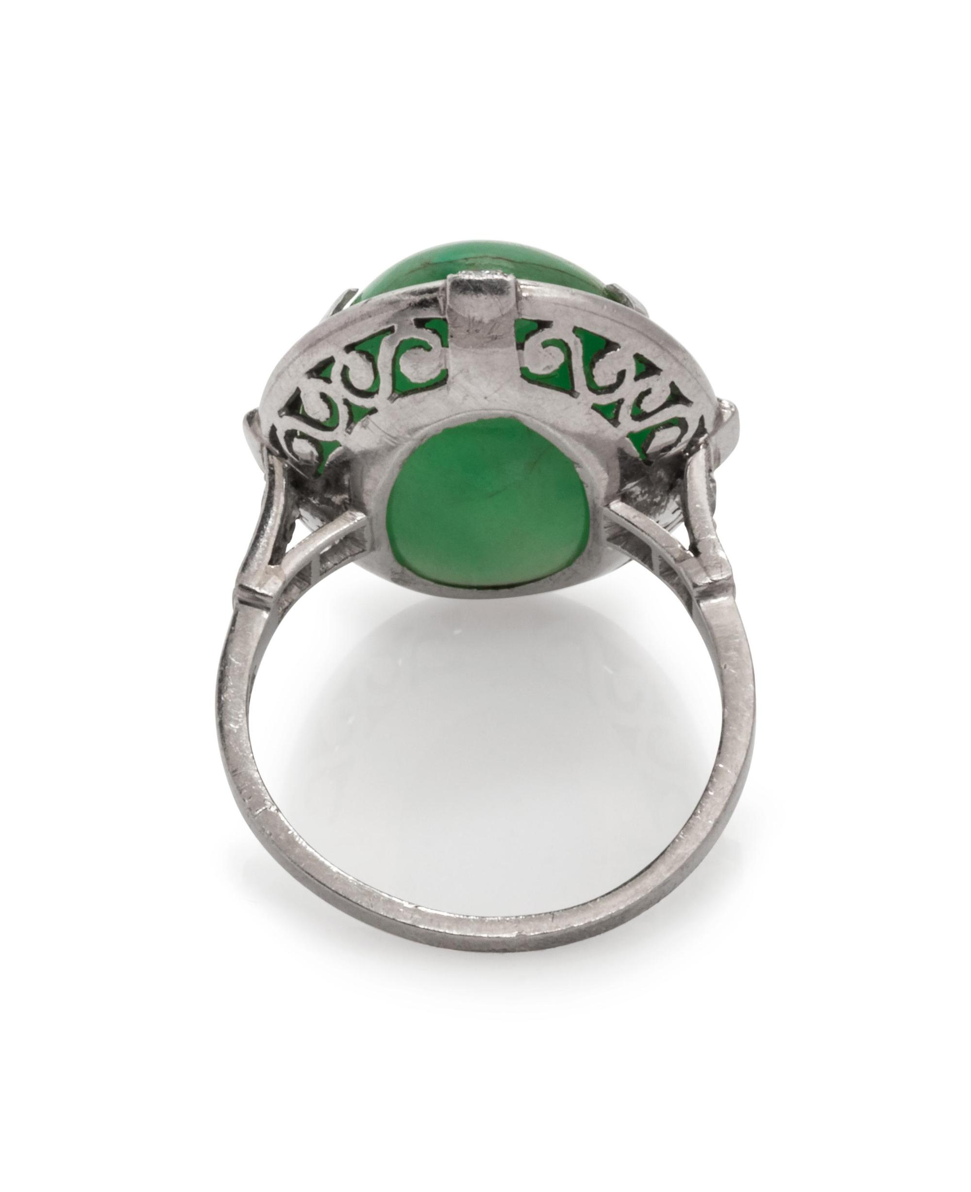 Jade and Diamond Ring