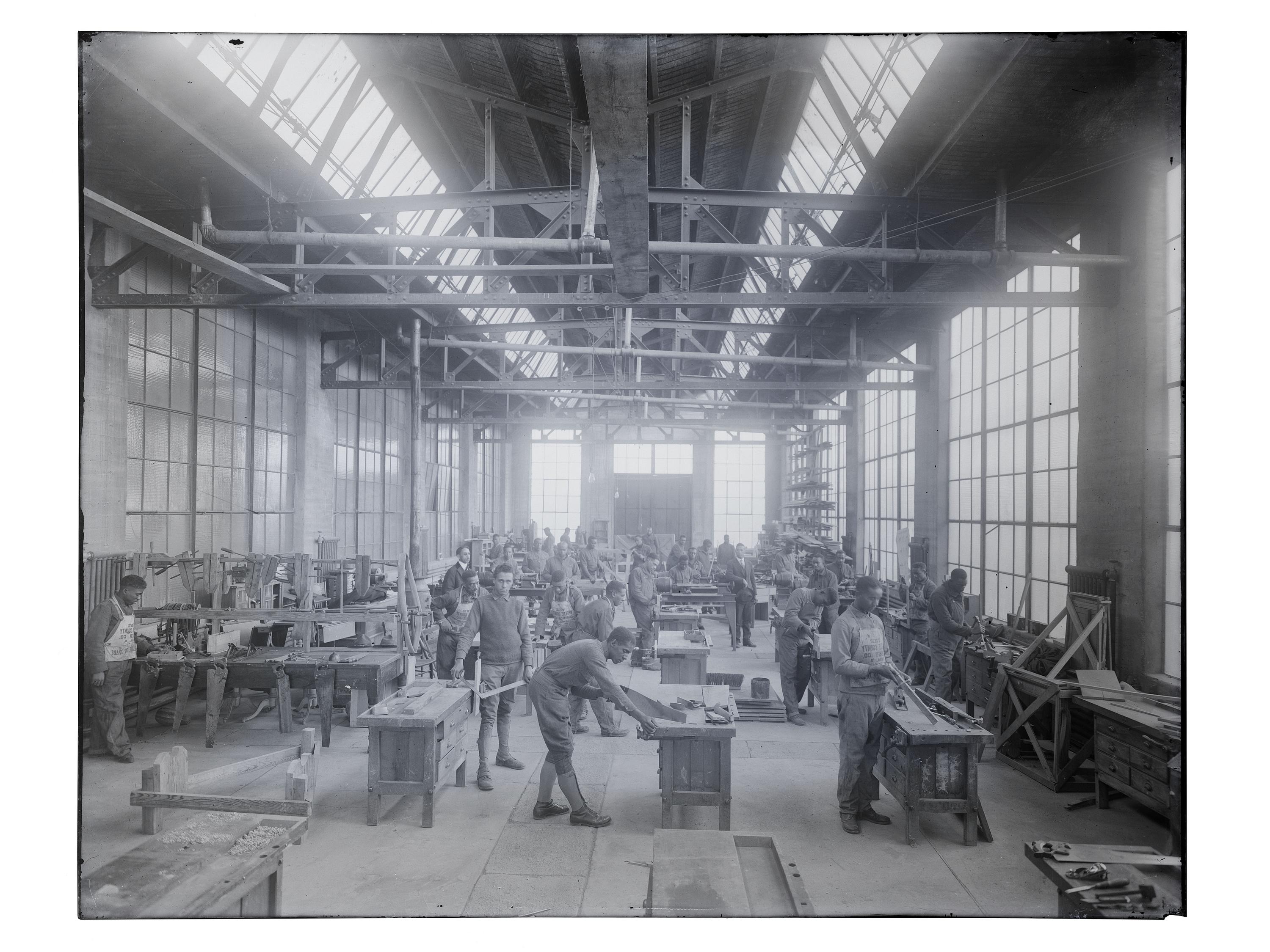 [EDUCATION]. 10 large format glass negatives featuring students at Wilberforce University.