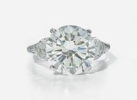 A Raymond Yard 6.53 Carat Round Brilliant-Cut Diamond and Platinum Ring