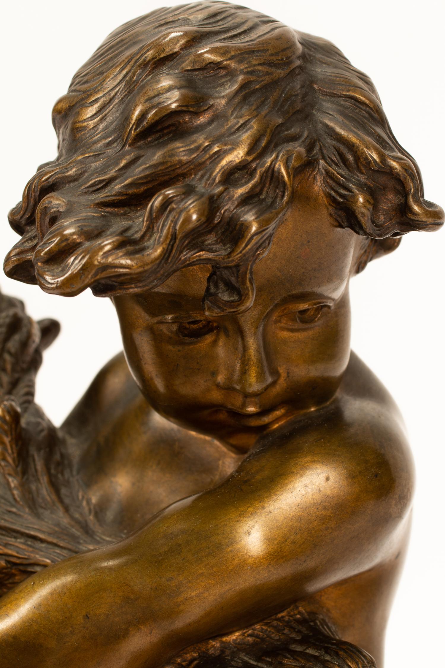 Raphael Peyre (French, 1872-1949) Three Putti gilt bronze Height 22 inches.