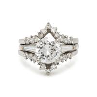 DIAMOND AND PLATINUM RING WITH JACKET