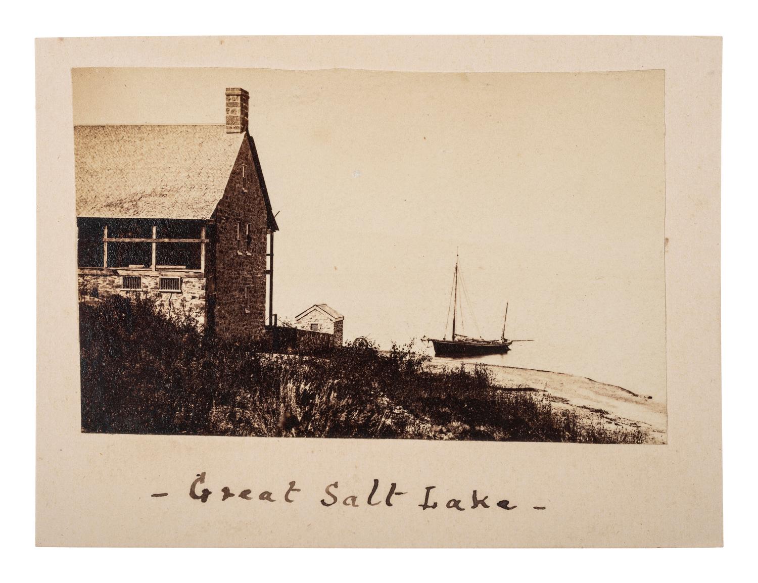 [WESTERN AMERICANA] -- [UTAH]. Albumen photograph of Great Salt Lake.