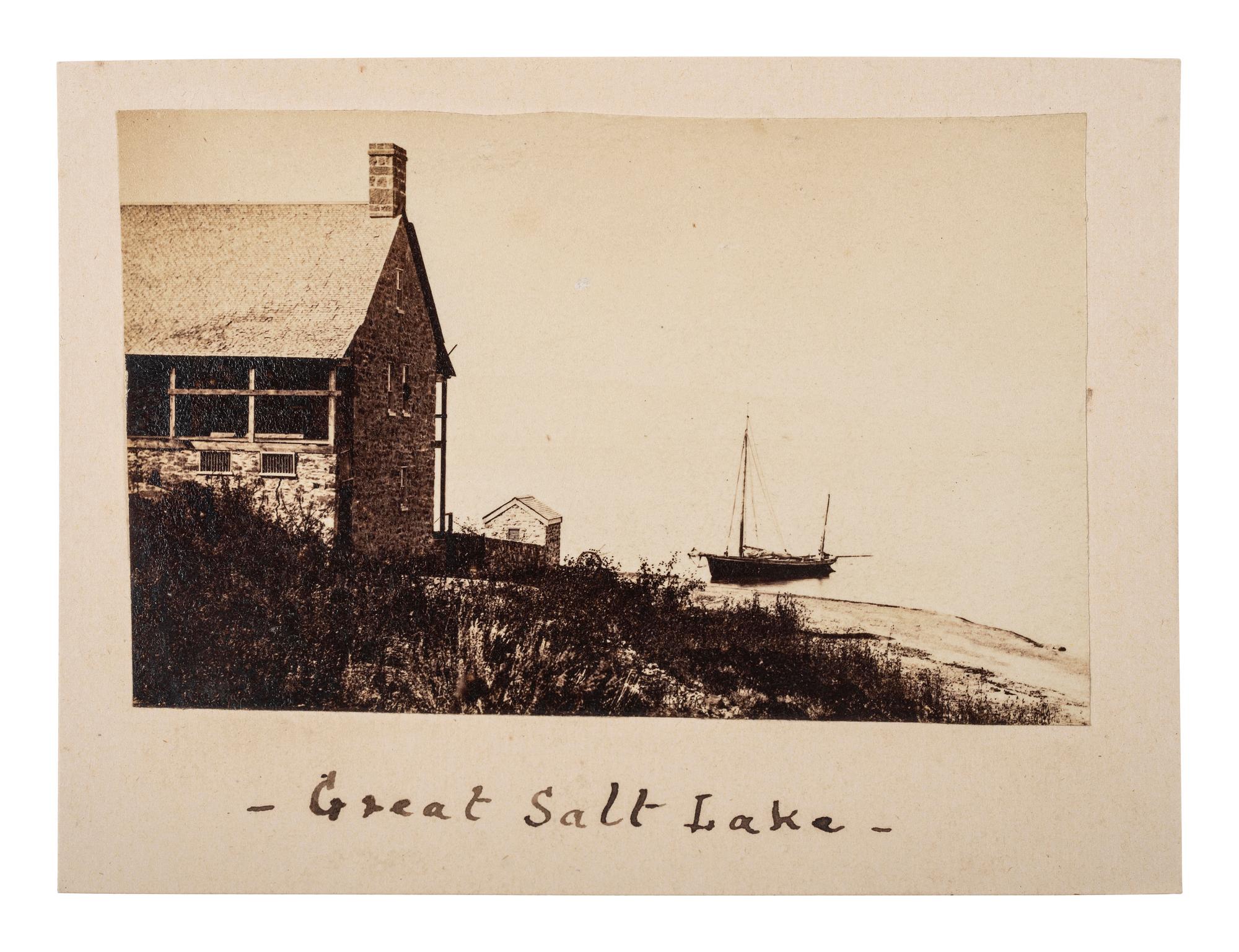 [WESTERN AMERICANA] -- [UTAH]. Albumen photograph of Great Salt Lake.
