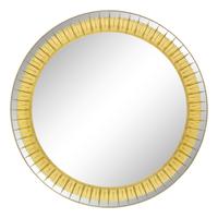 A Cristal Arte Gilt Decorated Etched Glass Mirror