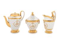A Paris Porcelain Three-Piece Tea Service