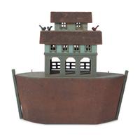 A Folk Art Painted Wood and Metal Noah's Ark by Barry Grosscup