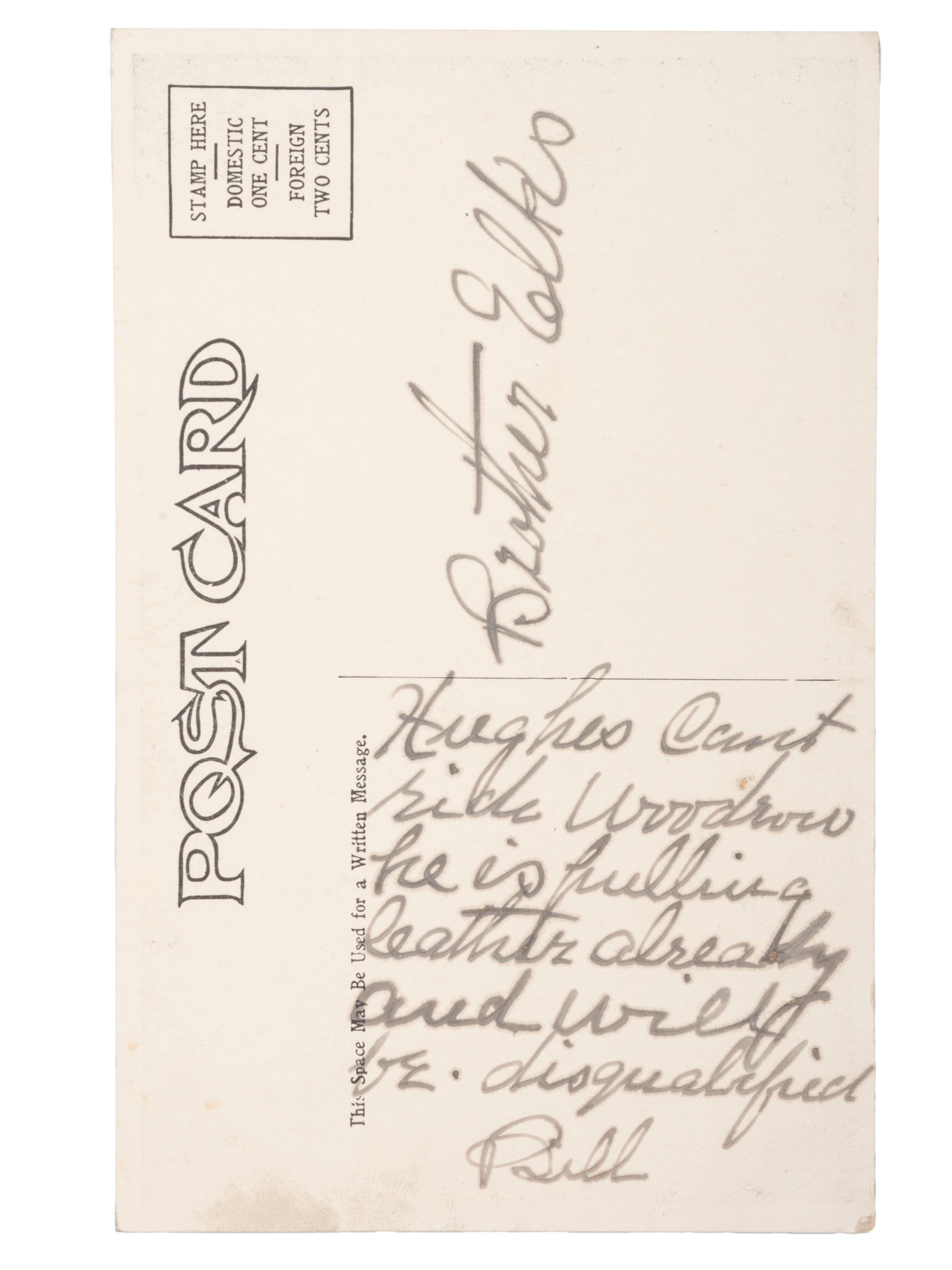 CODY, William F. "Buffalo Bill" (1846-1917). Postcard twice signed by Cody.