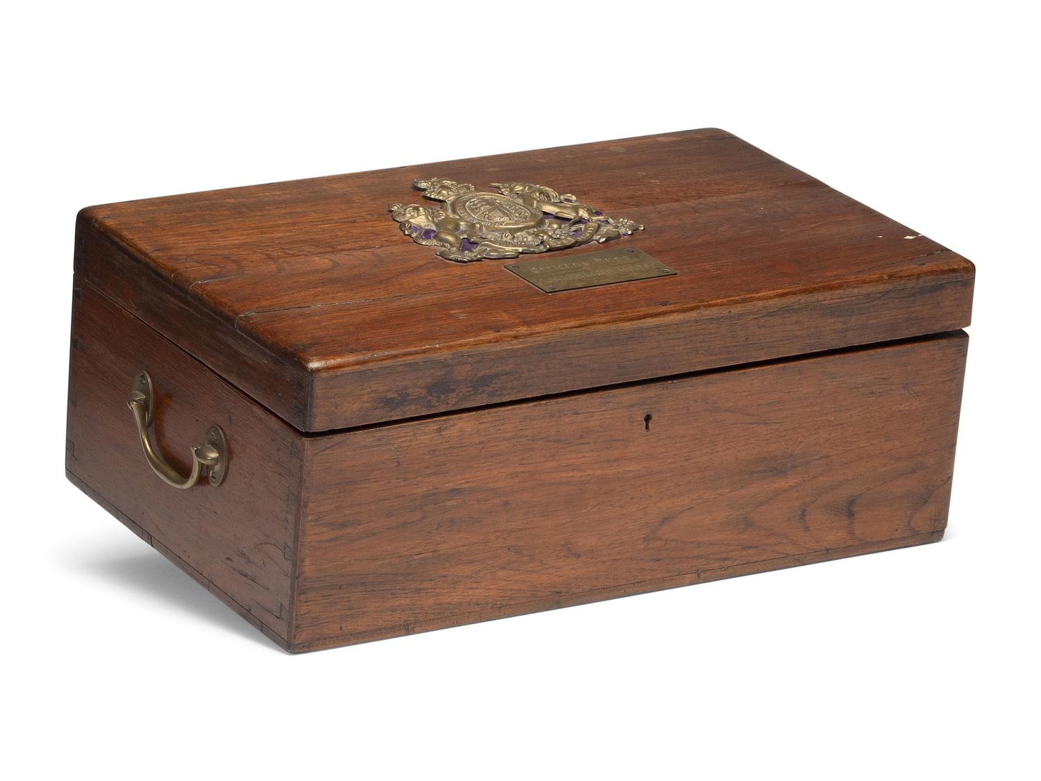 An English Brass Mounted Mahogany Box