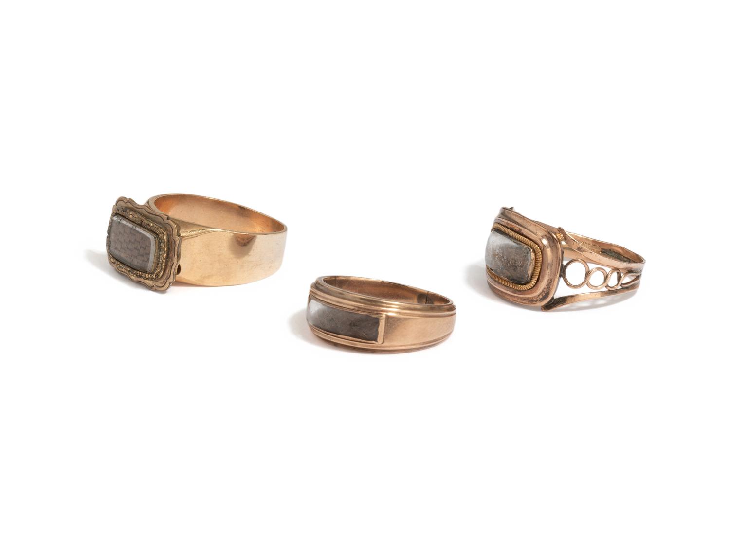 VICTORIAN, COLLECTION OF MOURNING RINGS