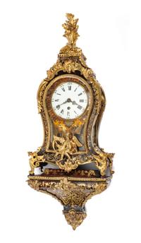 A Louis XV Gilt Bronze Mounted Boulle Marquetry Bracket Clock