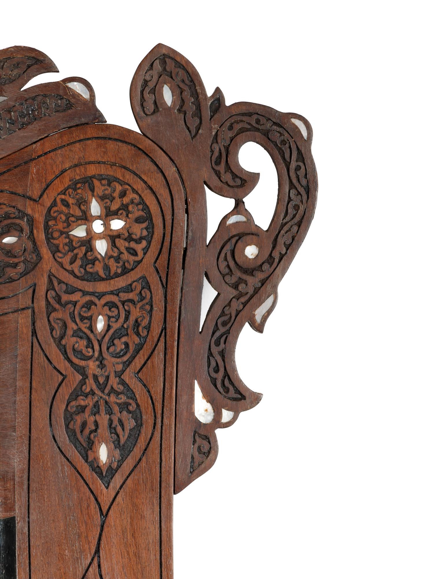 A Pair of Syrian Mother-of-Pearl Inlaid Walnut Mirrors