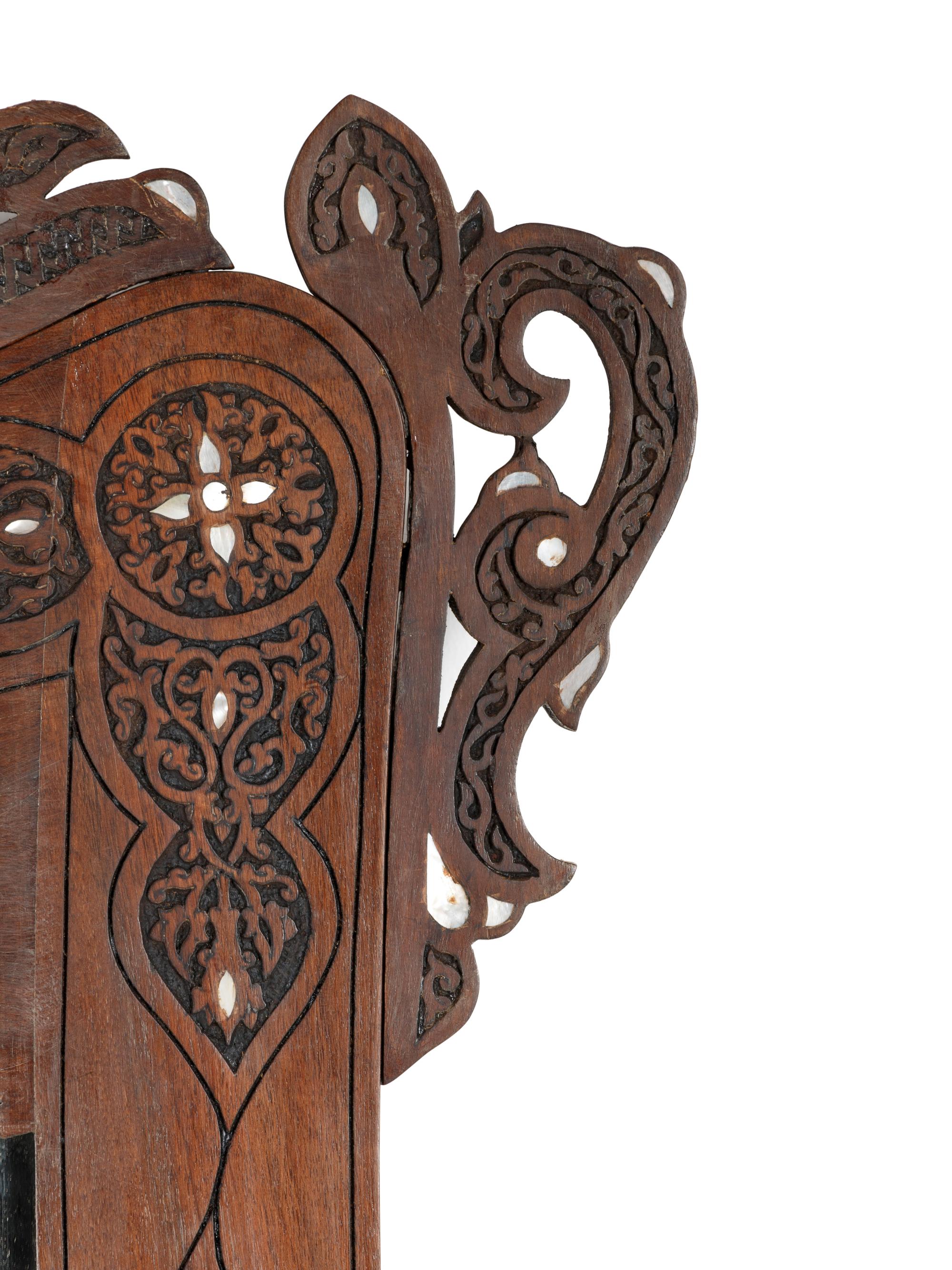 A Pair of Syrian Mother-of-Pearl Inlaid Walnut Mirrors