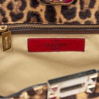 VALENTINO, JAGUAR-PRINT PONY ROCKSTUD BAG