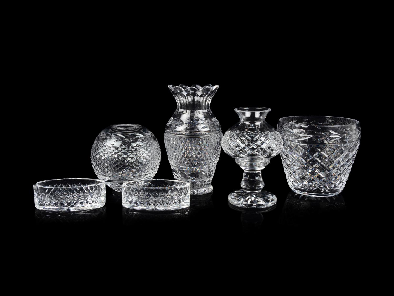 A Group of Waterford Cut Glass Table Articles