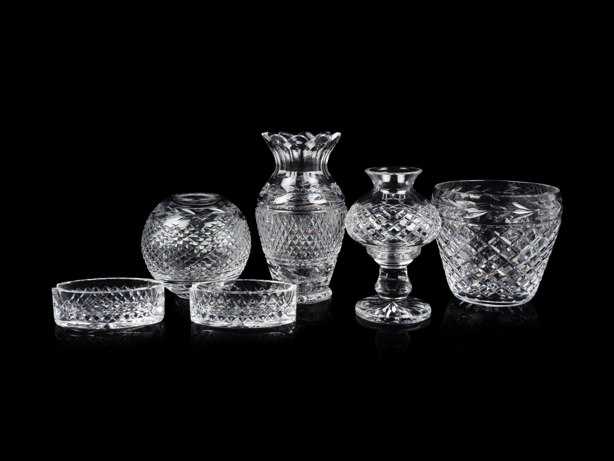A Group of Waterford Cut Glass Table Articles