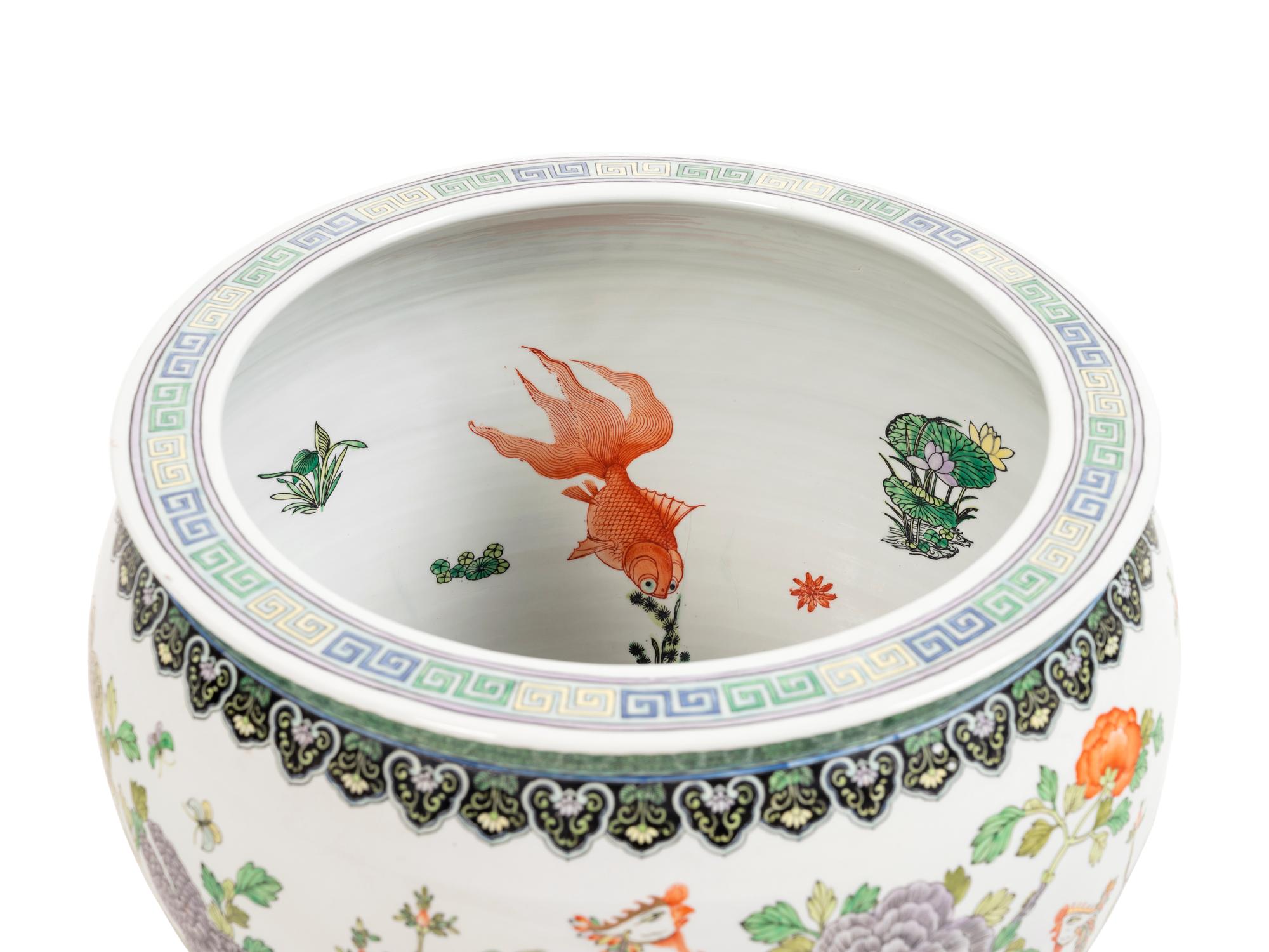 A Chinese Export Famille Verte Porcelain Fishbowl