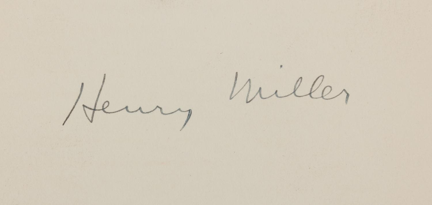 MILLER, Henry (1891-1980). The World of Sex. N.p.: Printed by J.H.N. for Friends of Henry Miller, n.d. LIMITED EDITION SIGNED.