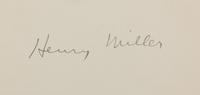 MILLER, Henry (1891-1980). The World of Sex. N.p.: Printed by J.H.N. for Friends of Henry Miller, n.d. LIMITED EDITION SIGNED.