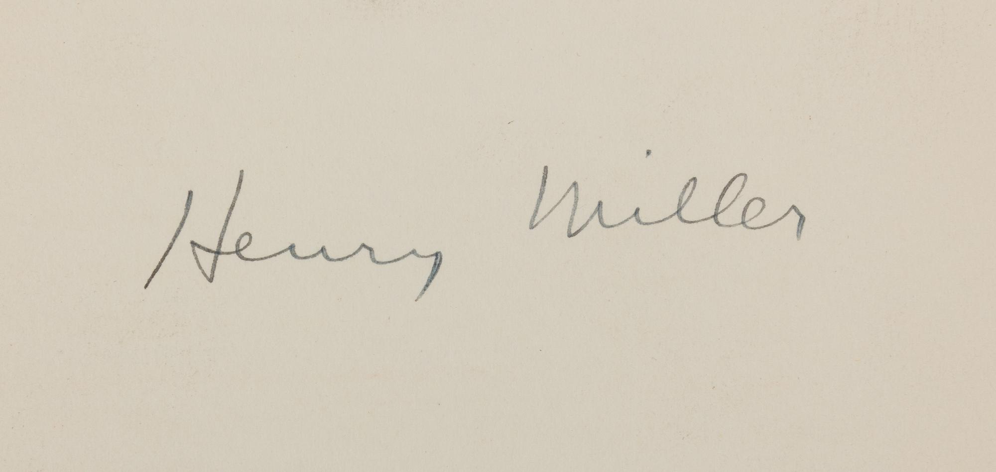 MILLER, Henry (1891-1980). The World of Sex. N.p.: Printed by J.H.N. for Friends of Henry Miller, n.d. LIMITED EDITION SIGNED.