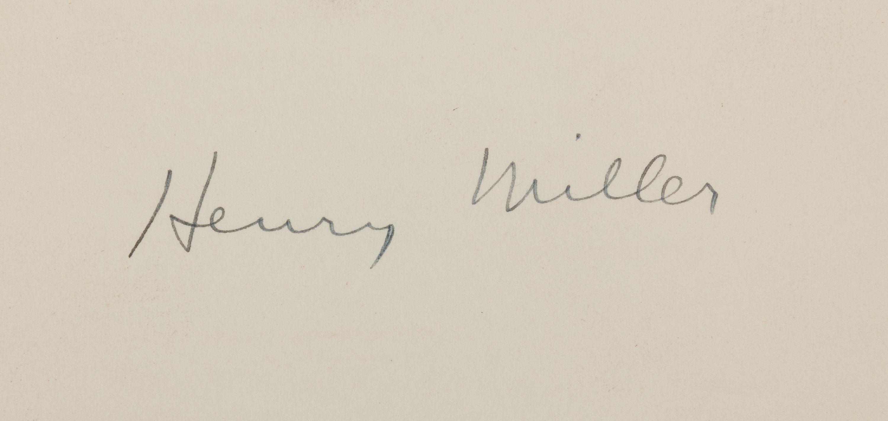 MILLER, Henry (1891-1980). The World of Sex. N.p.: Printed by J.H.N. for Friends of Henry Miller, n.d. LIMITED EDITION SIGNED.