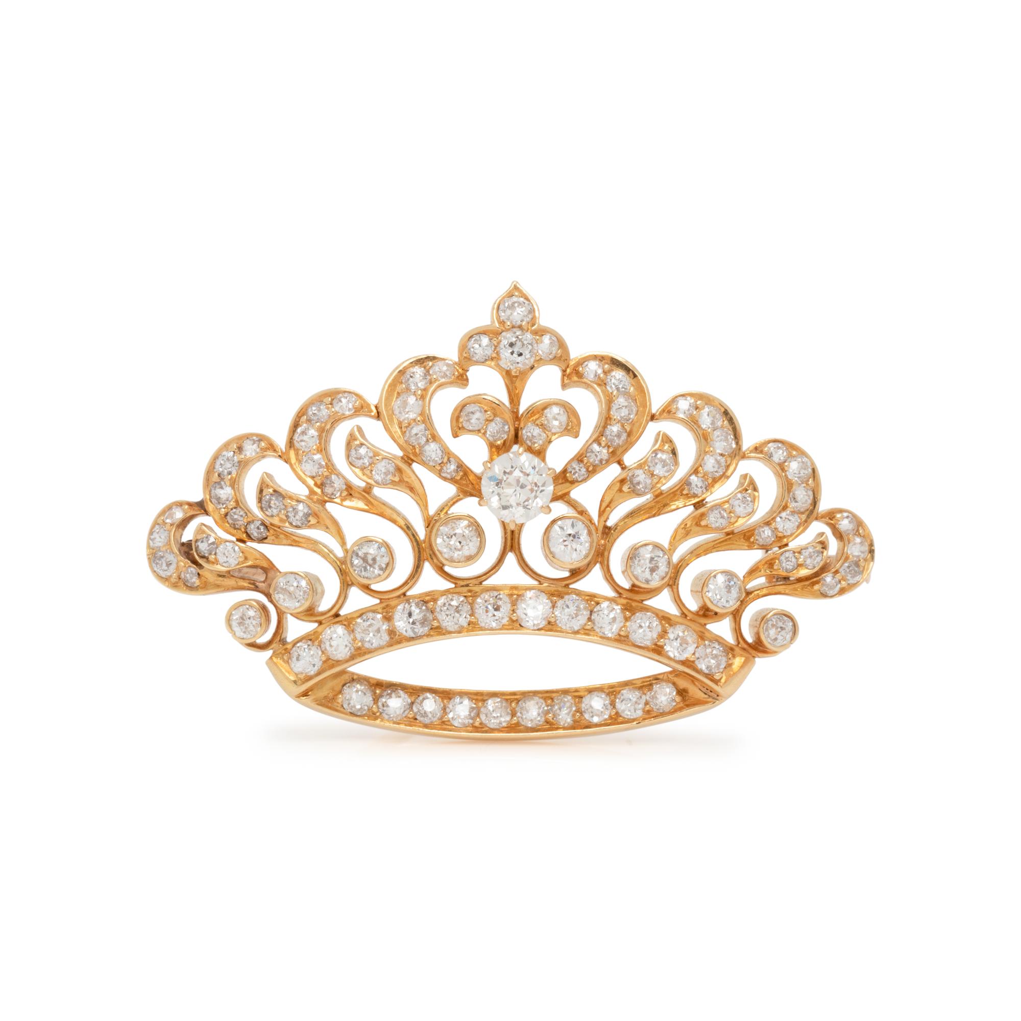 DIAMOND CROWN BROOCH