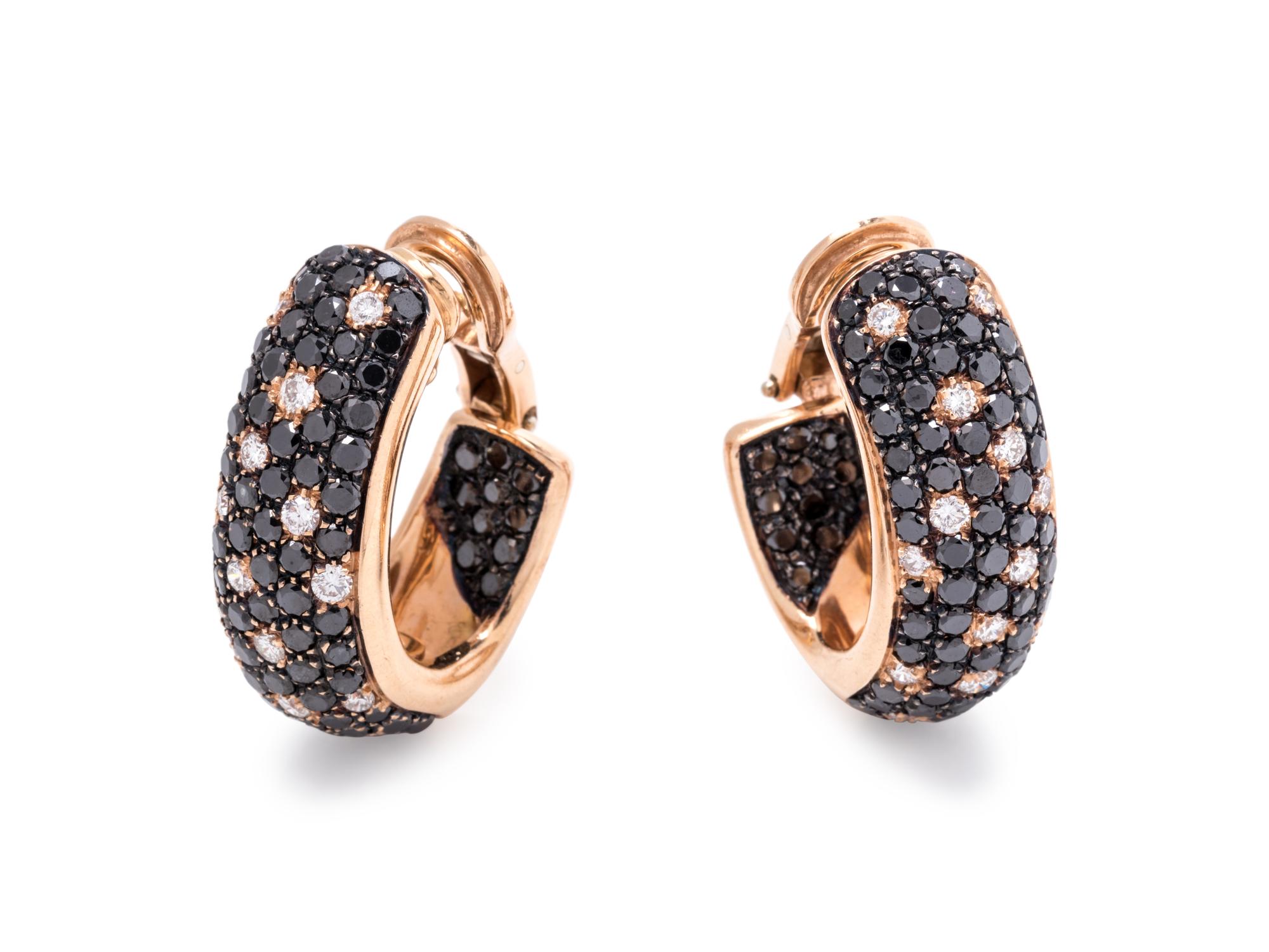 DIAMOND AND BLACK DIAMOND EARCLIPS