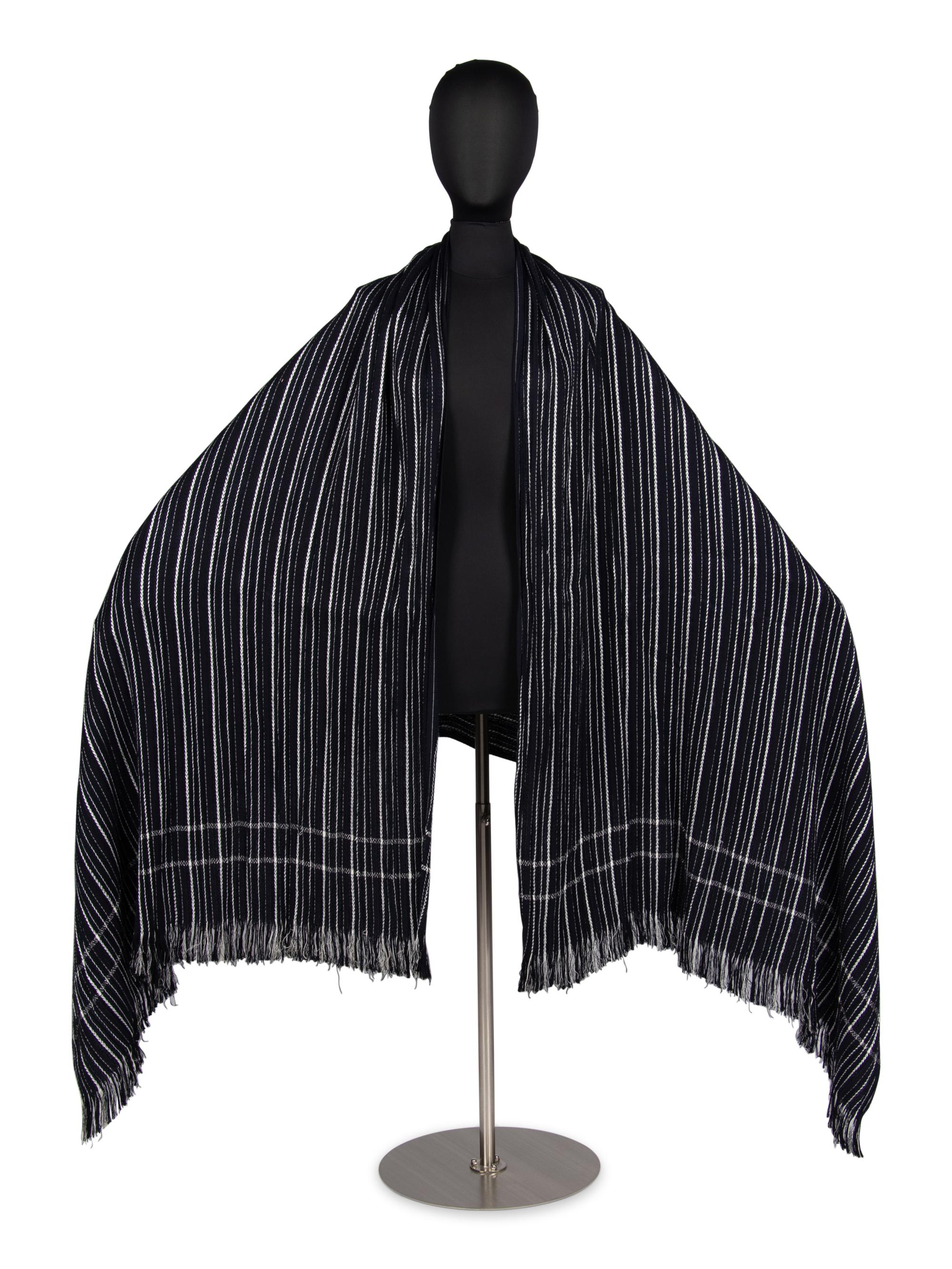 Yohji Yamamoto Shirt with Comme des Garçons Shawl and Poncho