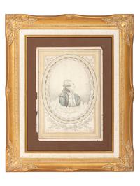 [REVOLUTIONARY WAR]. Ink and watercolor portraits of Marquis de LAFAYETTE and Charlotte CORDAY.