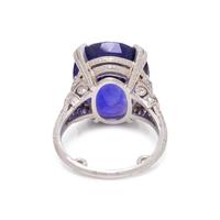 AN IMPORTANT ANTIQUE, COLOR-CHANGE SAPPHIRE AND DIAMOND RING, BY GILLOT