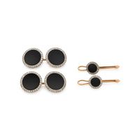 KREMENTZ & CO., ONYX AND DIAMOND DRESS SET