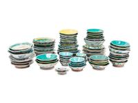 A Collection of 69 Chinese Famille Rose Porcelain Flori-Form Serving Dishes