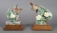 A Pair of Royal Worcester Dorothy Doughty Birds, Wrens, Height 6 3/4 inches.