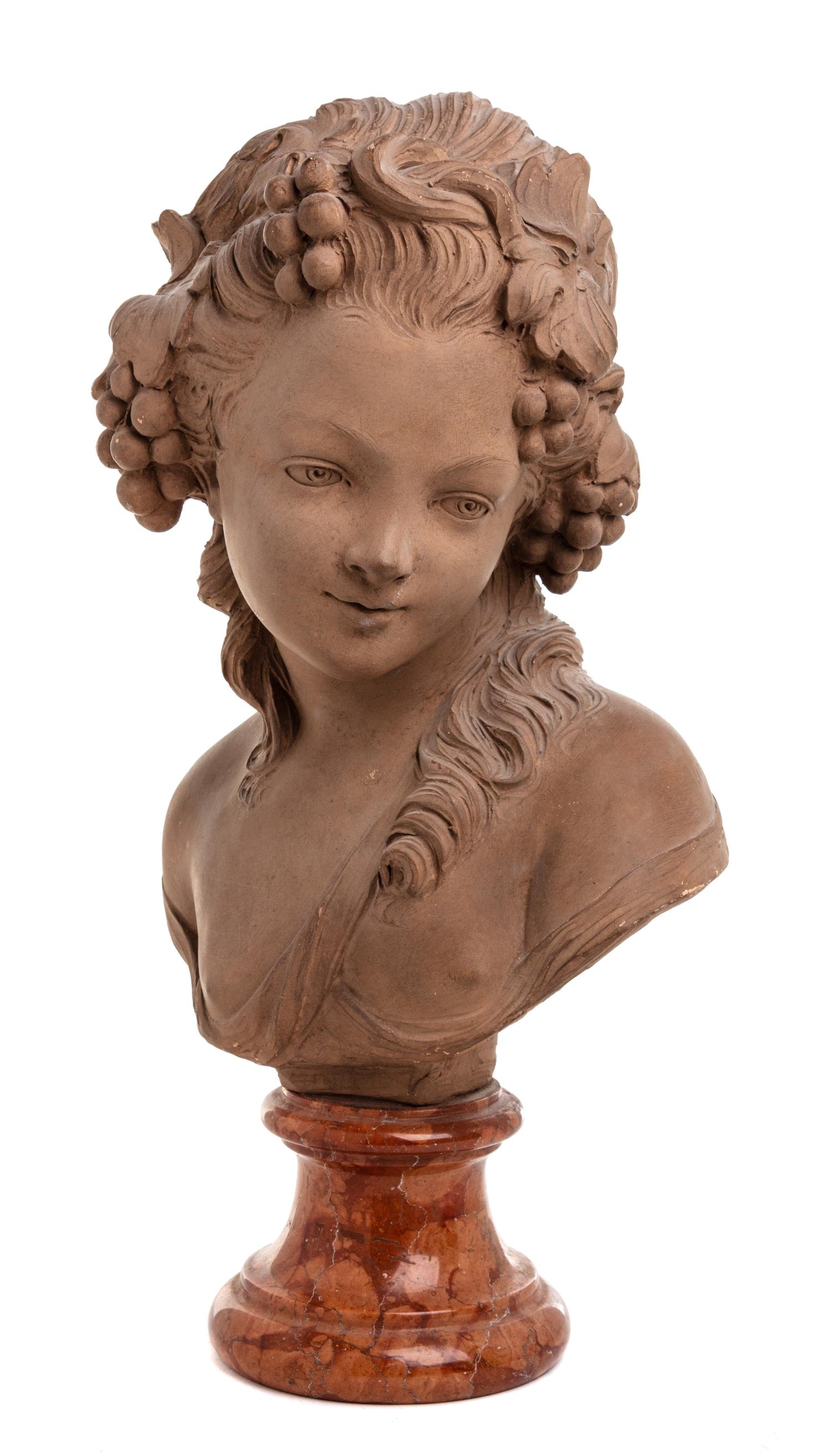 A Continental Terra Cotta Bust Height 19 inches. — LATE 19TH CENTURY