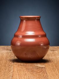 Redware Pottery Jar, with Bear Paw