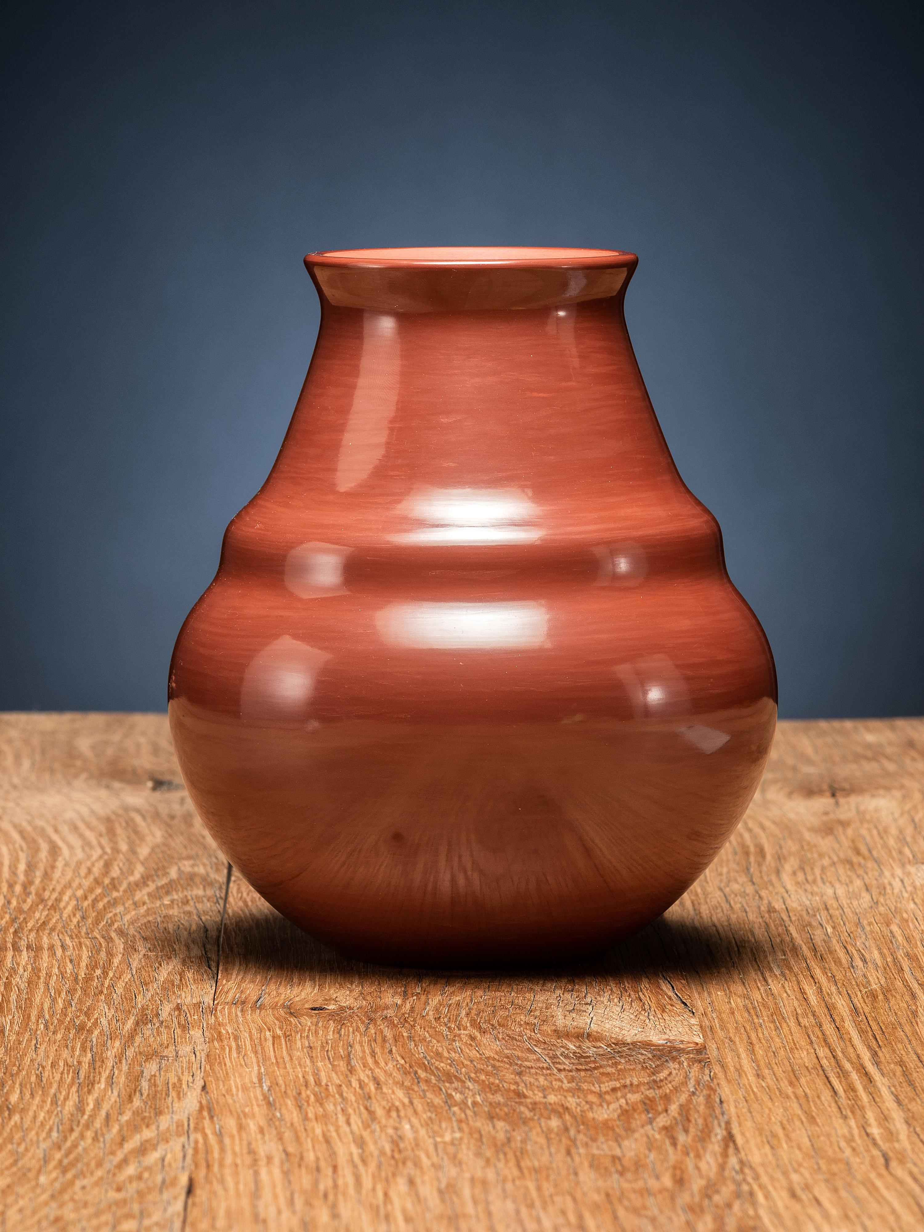 Redware Pottery Jar, with Bear Paw