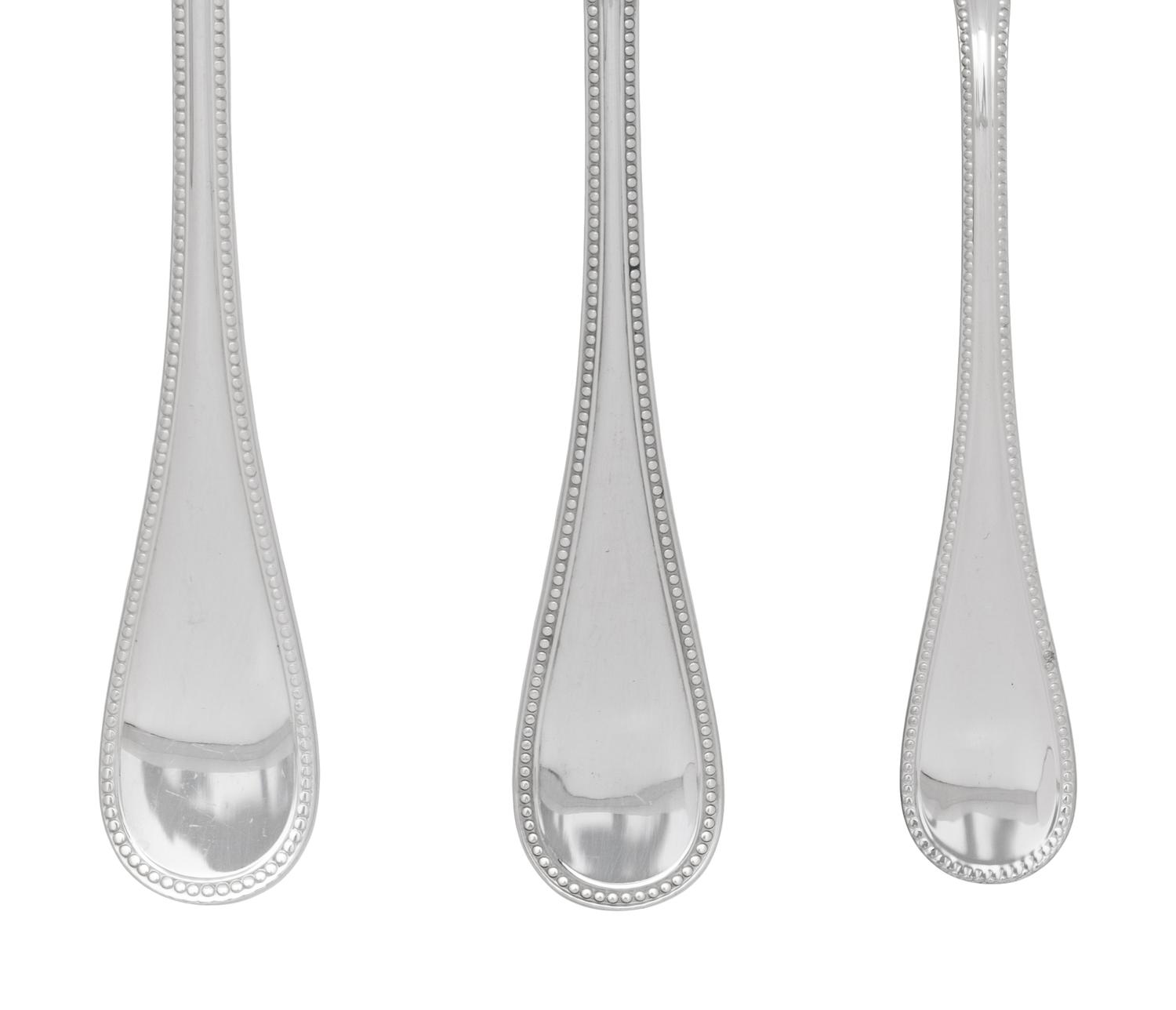 A Christofle Perles Silver-Plate Flatware Service