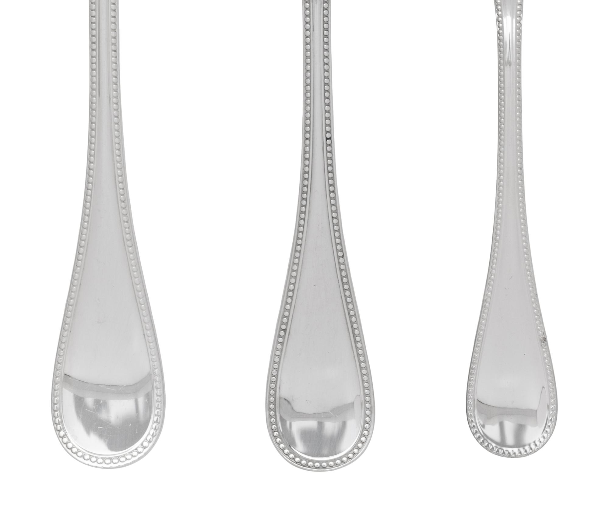 A Christofle Perles Silver-Plate Flatware Service