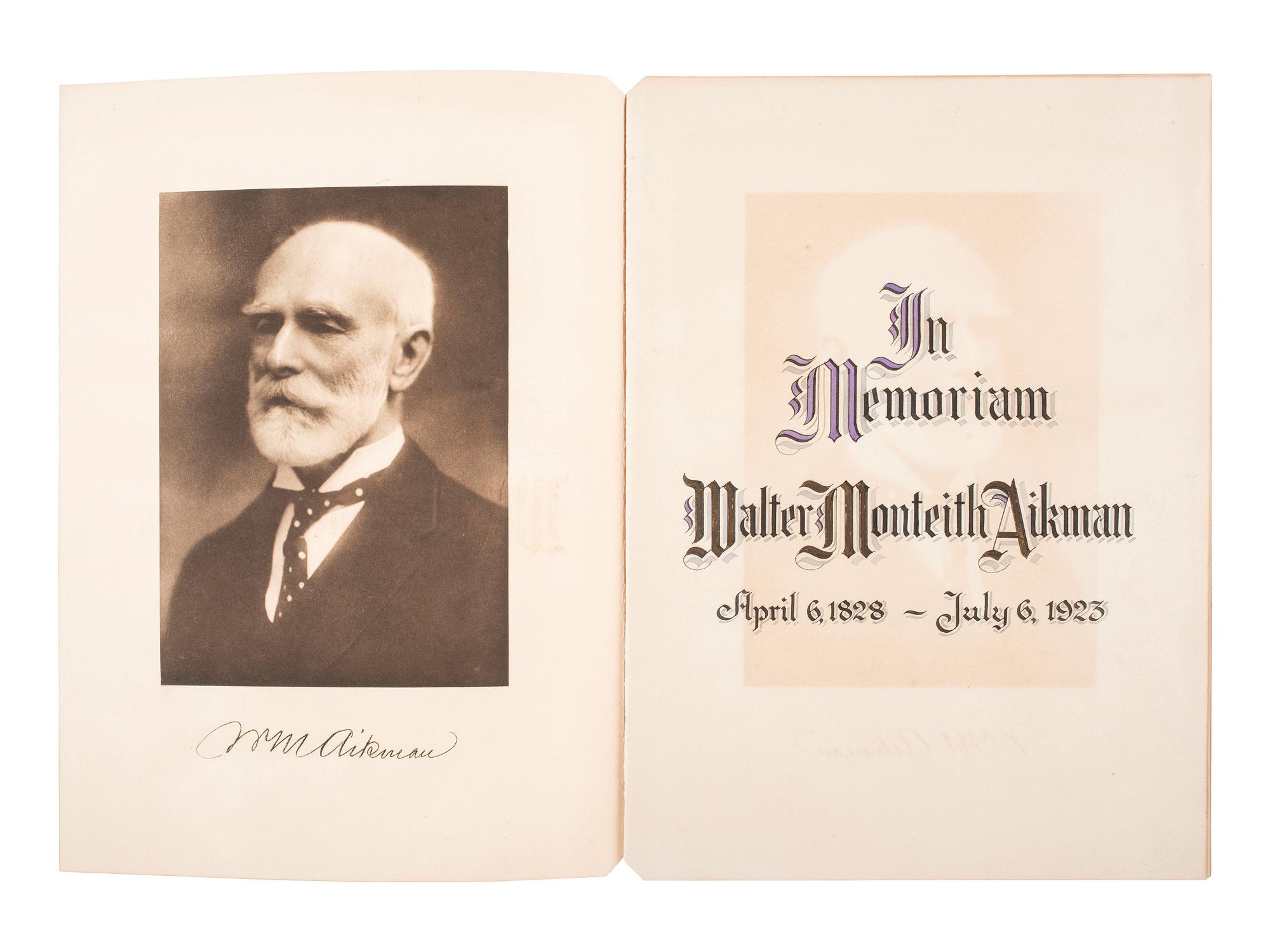 [NEW YORK]. Archive related to Walter M. Aikman incl. program and formal invitation to the "Opening Ceremonies of the New York and Brooklyn Bridge." New York: Tiffany & Co., [1883].