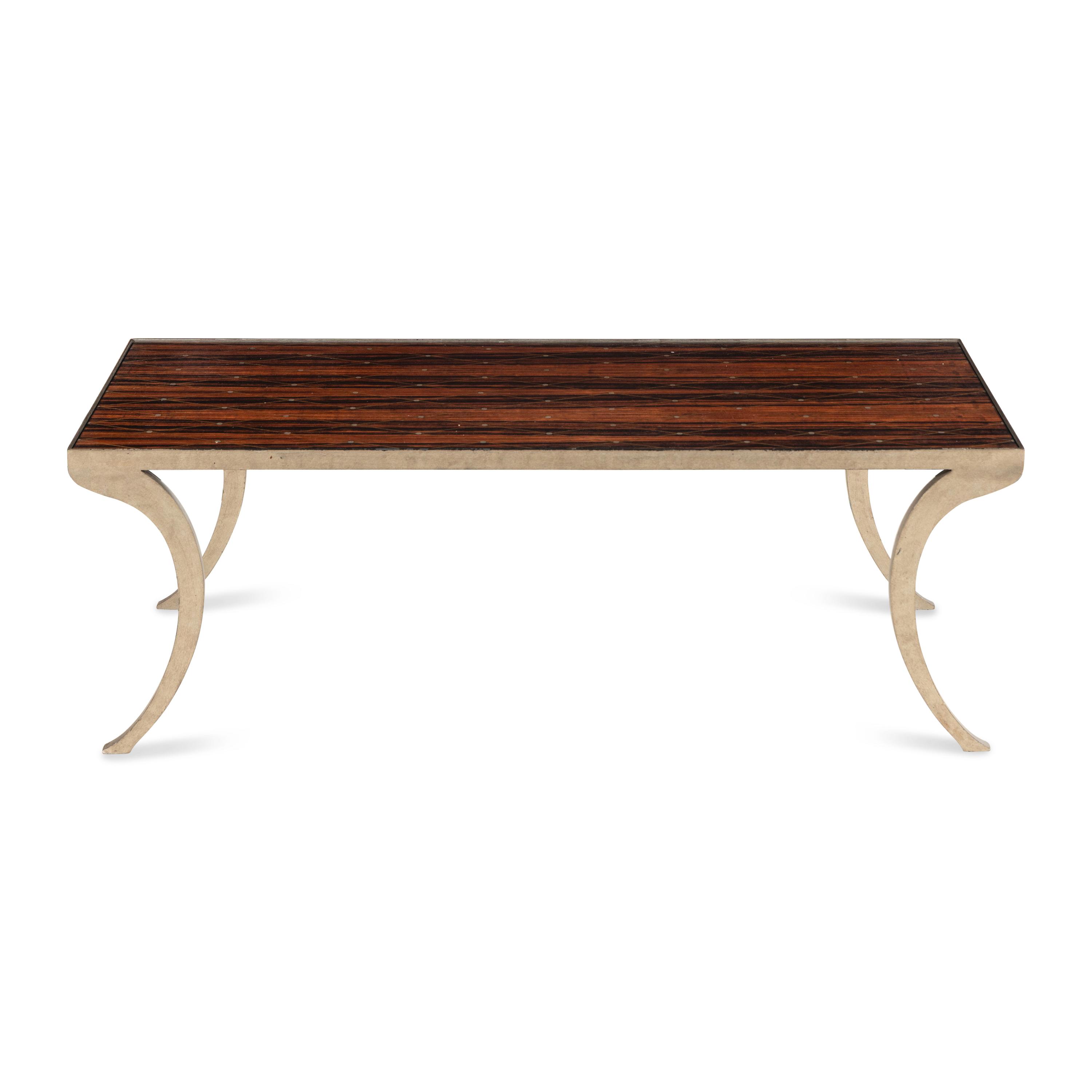 A Dessin Fournir Brass Inlaid Rosewood Coffee Table