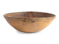 Four Stained and Carved Wood Bread Bowls