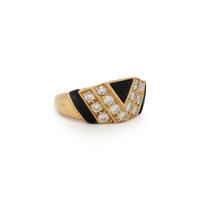 DIAMOND AND ONYX RING