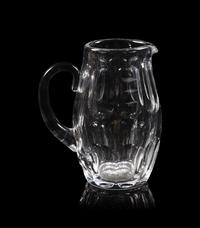 A Baccarat Harcourt Pitcher and a Baccarat Amber Glass Vase
