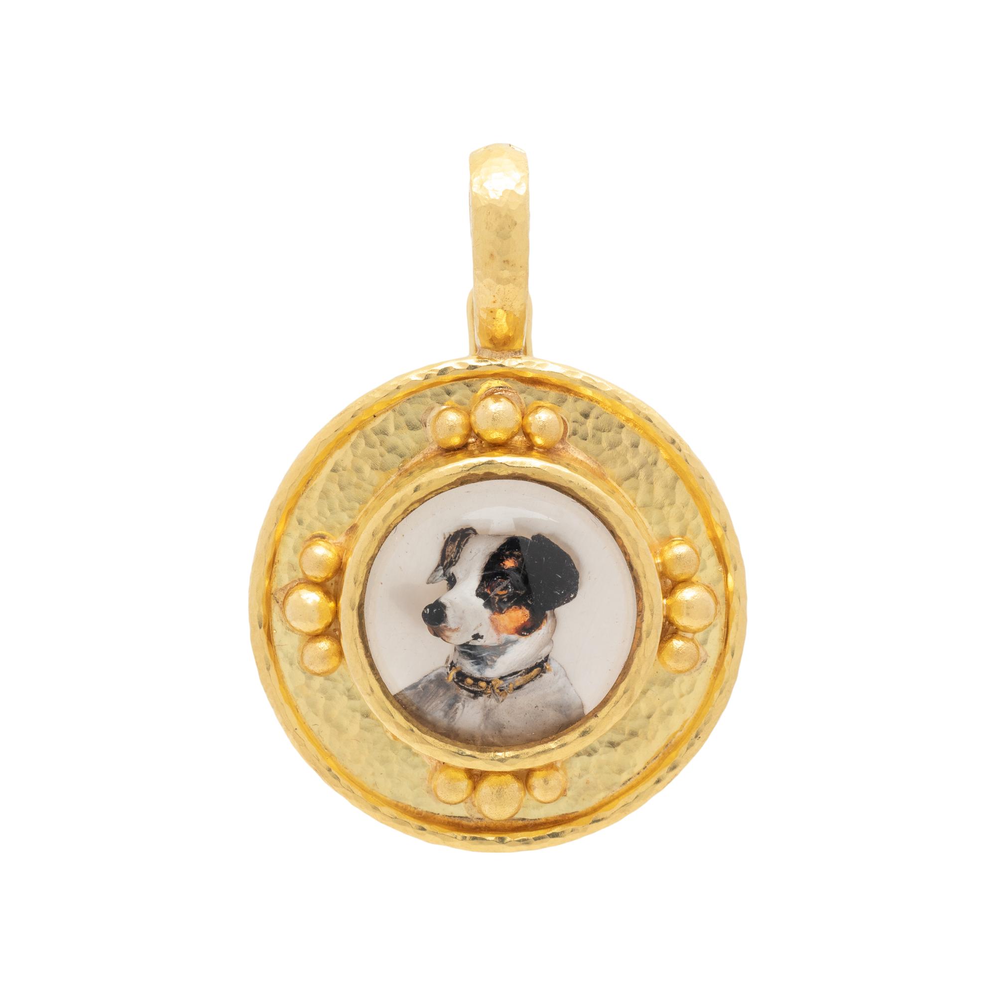 ELIZABETH LOCKE, YELLOW GOLD AND ESSEX CRYSTAL PENDANT