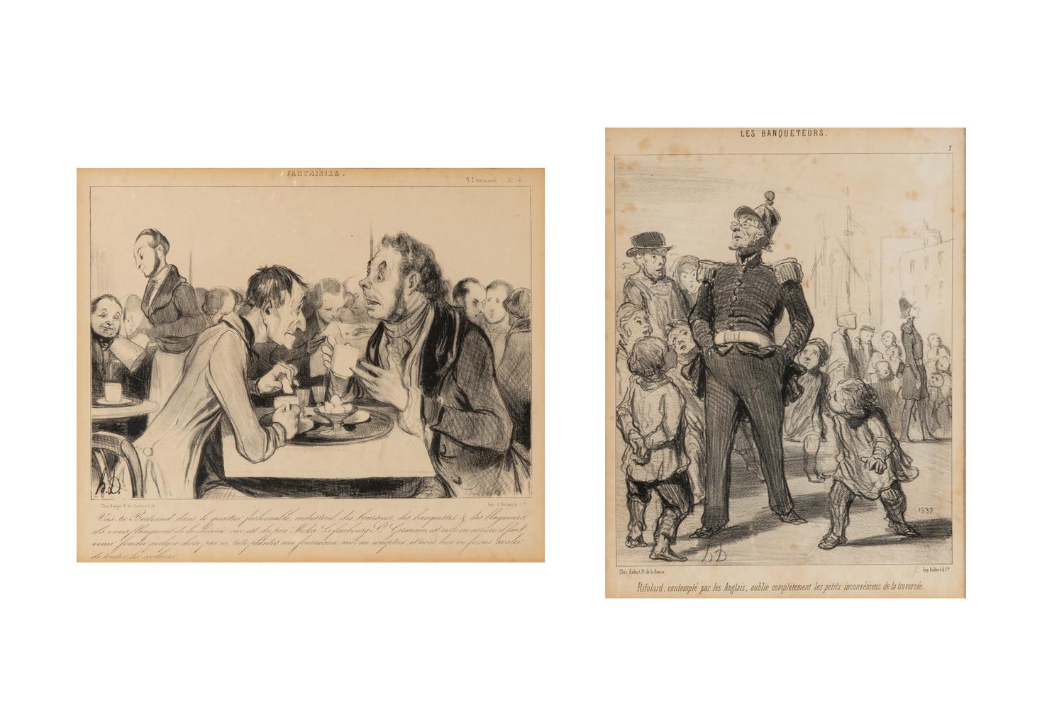 Les Banqueteurs and Fantaisies (a pair of prints)