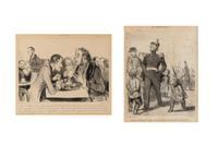 Les Banqueteurs and Fantaisies (a pair of prints)