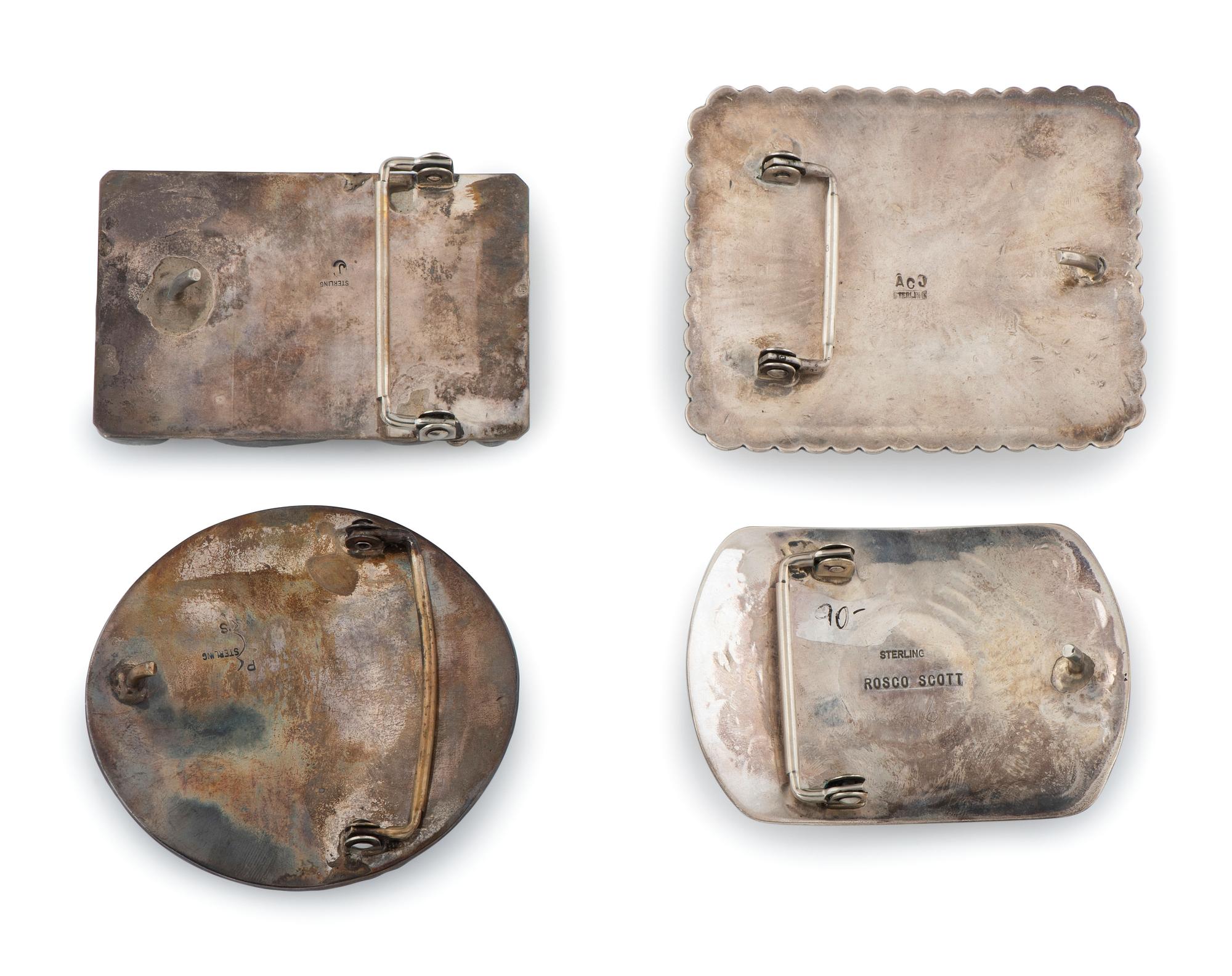 Navajo Sterling Silver and Turquoise Belt Buckles